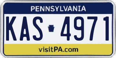 PA license plate KAS4971