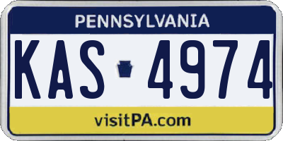PA license plate KAS4974