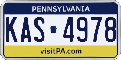 PA license plate KAS4978