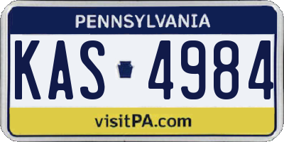 PA license plate KAS4984