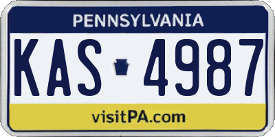 PA license plate KAS4987
