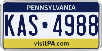 PA license plate KAS4988