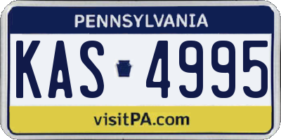 PA license plate KAS4995