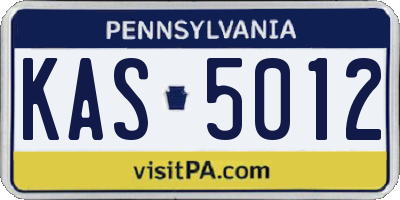 PA license plate KAS5012