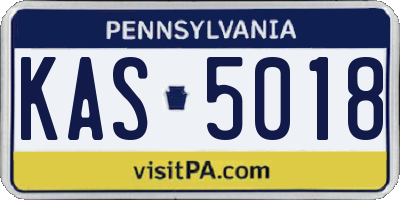 PA license plate KAS5018