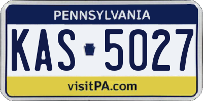 PA license plate KAS5027