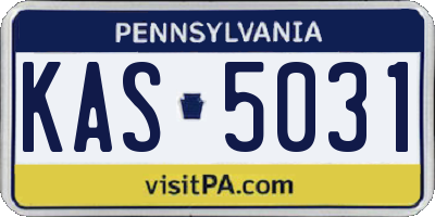 PA license plate KAS5031