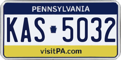 PA license plate KAS5032