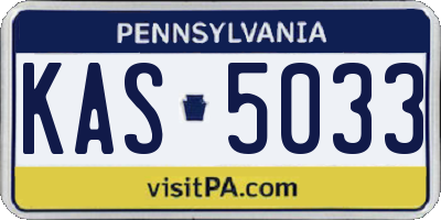 PA license plate KAS5033