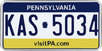PA license plate KAS5034