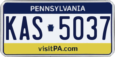 PA license plate KAS5037