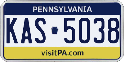 PA license plate KAS5038