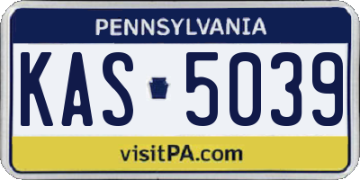 PA license plate KAS5039