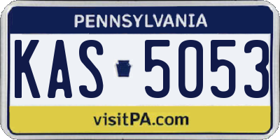 PA license plate KAS5053