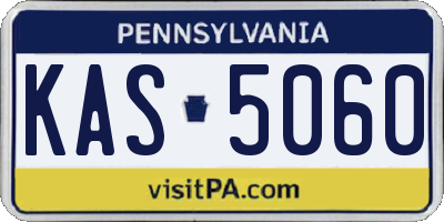 PA license plate KAS5060