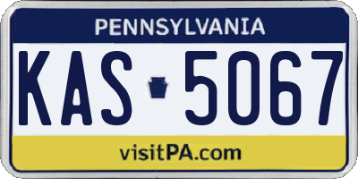 PA license plate KAS5067