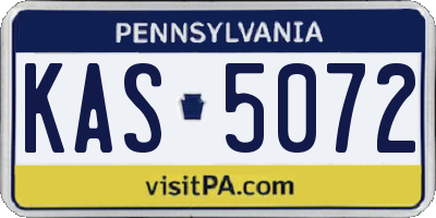 PA license plate KAS5072