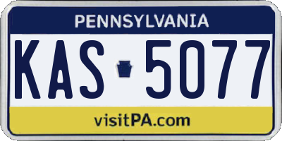 PA license plate KAS5077