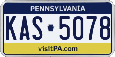 PA license plate KAS5078