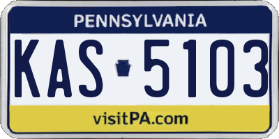 PA license plate KAS5103