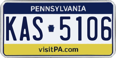 PA license plate KAS5106