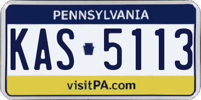 PA license plate KAS5113