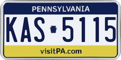 PA license plate KAS5115
