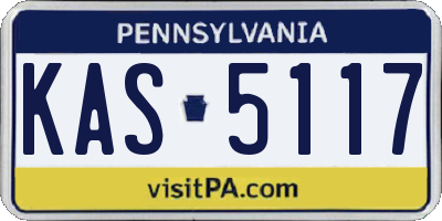 PA license plate KAS5117