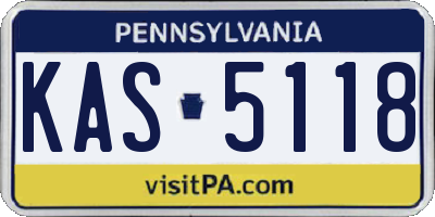 PA license plate KAS5118