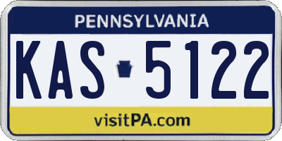 PA license plate KAS5122