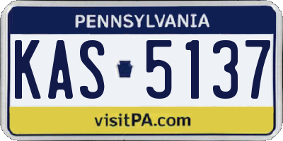 PA license plate KAS5137