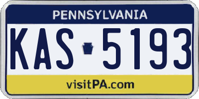 PA license plate KAS5193