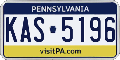 PA license plate KAS5196