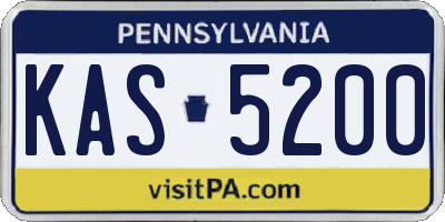 PA license plate KAS5200