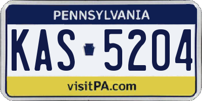 PA license plate KAS5204