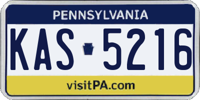 PA license plate KAS5216