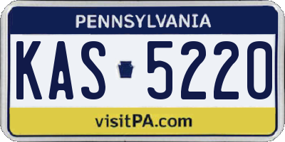 PA license plate KAS5220