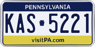PA license plate KAS5221