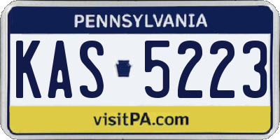 PA license plate KAS5223