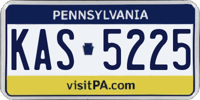 PA license plate KAS5225