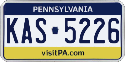 PA license plate KAS5226