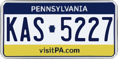 PA license plate KAS5227