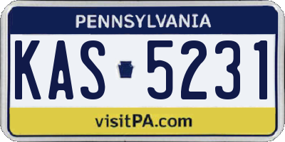 PA license plate KAS5231