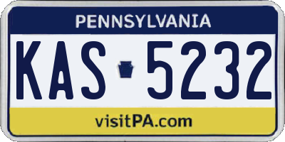 PA license plate KAS5232