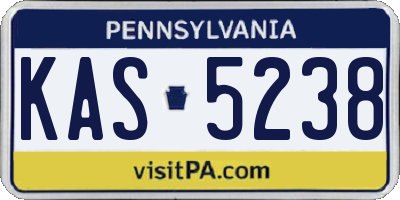 PA license plate KAS5238