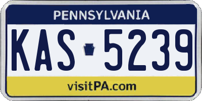 PA license plate KAS5239