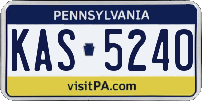 PA license plate KAS5240