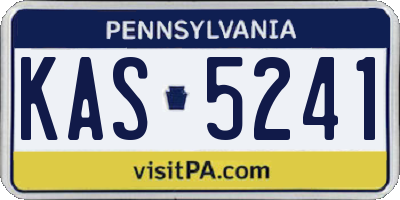 PA license plate KAS5241