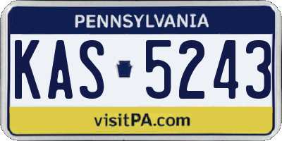PA license plate KAS5243