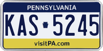 PA license plate KAS5245